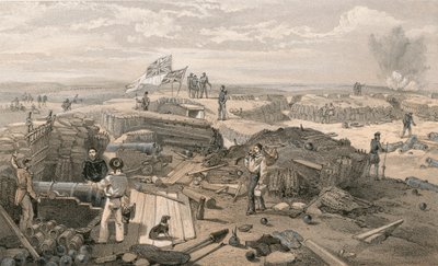 レダンの内部。南向きで、左の顔から顕著角に向かって 作： William Crimea Simpson