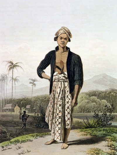 下層階級のジャワ、Vol。 Thomas Stamford Raffles（1781-1826）の「The History of Java」のパブ。 1817（アクアチント） 作： William Daniell