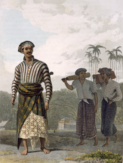 マントゥの階級のマドゥラ人、トーマス・スタンフォード・ラッフルズ（1781-1826）による「ジャワの歴史」第1巻の第7版、パブ。 1817（アクアチント） 作： William Daniell