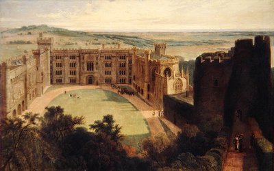 天守閣から見たアランデル城 作： William Daniell
