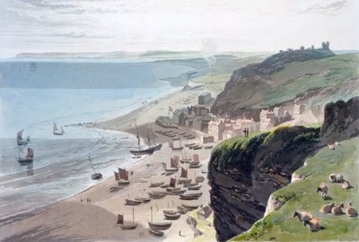 ヘイスティングス、イーストクリフから」1823年 作： William Daniell