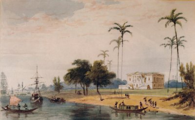 ガーデンハウスリーチ、カルカッタ、c1786-1791、1935年 作： William Daniell