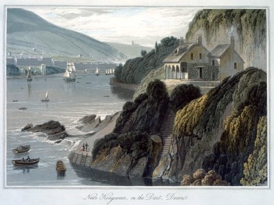 デボン州のダート川沿いのキングスウェア付近」1825年 作： William Daniell