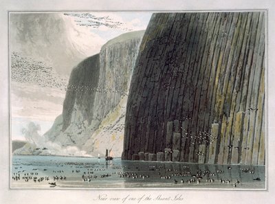 シアント島の一つの近景」、アウター・ヘブリディーズ諸島、スコットランド、1829年 作： William Daniell