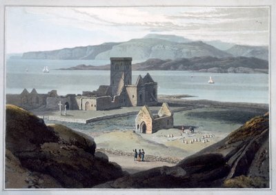 アイオナの大聖堂」、スコットランドのアーガイル・アンド・ビュート、1817年 作： William Daniell