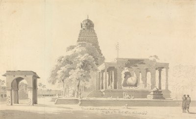 タンジョーレの大雄牛とパゴダ 作： William Daniell