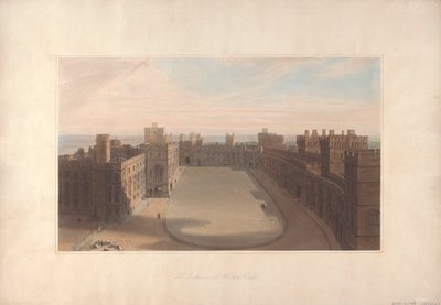 四角形、ウィンザー城 - ウィンザー城、ラウンド タワーからの眺め 作： William Daniell