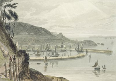 トーキー、デボン、「イギリスを巡る航海1814年から1825年にかけての航海」第8巻、1825年発行（アクアチント） 作： William Daniell