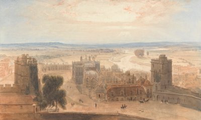 ラウンド タワー、ウィンザー城からの眺め 作： William Daniell