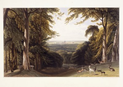 ディアパークのウィンザー城、1827-1829年頃 作： William Daniell