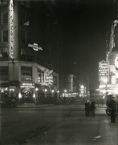 ブロードウェイとセブンスアベニューの間の48番通り、1917年 作： William Davis Hassler
