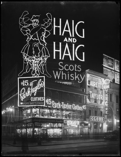 1917年1月6日、ニューヨーク市のハイグとハイグウイスキーの看板 作： William Davis Hassler