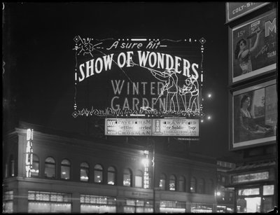1917年1月6日、ニューヨーク市、ウィンターガーデンシアターの「Show of Wonders」のサイン 作： William Davis Hassler