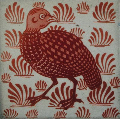 Til with partridge design（セラミック） 作： William de Morgan