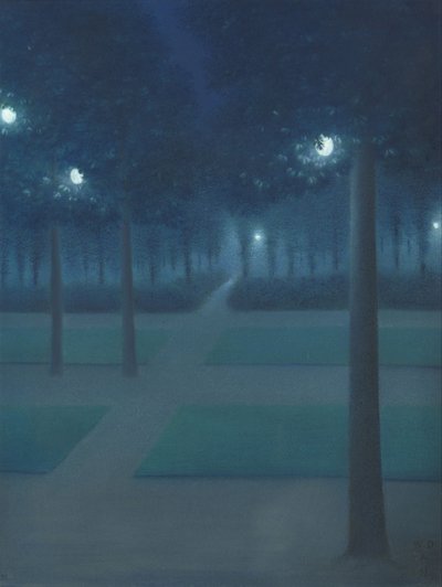 ブリュッセルパルクロイヤルのノクターン 作： William Degouve de Nuncques