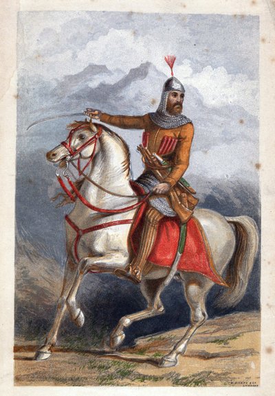 Chamil ou Imam Chamil - Imam Shamil (1797-1871) - Dickes, William (1815-1892) - カラーリトグラフ - 18x11 - 個人蔵 作： William Dickes