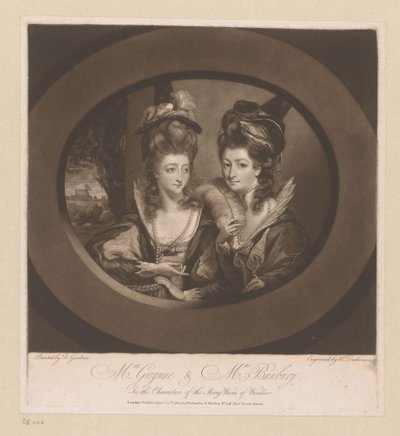 Portret van Mary Gwyn と Catherine Bunbury グウィン夫人とバンベリー夫人 / ウィンザーのメリーワイフの登場人物 (オブジェクトのタイトル) 作： William Dickinson