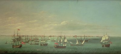 イギリス、フランス、ポルトガル、スペインの商船とカディス沖の軍人 作： William Dixon