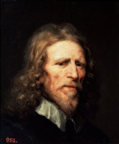 1640 年以前のアブラハム ファン デル ドアトの肖像画。 作： William Dobson