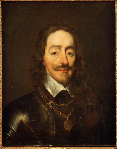 アーマーとガーター騎士団のコラージュを身に着けているチャールズ1世の肖像画 作： William Dobson