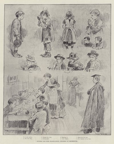 ショーディッチの貧しい学校の子供たちのための夕食 作： William Douglas Almond