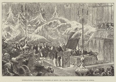 ベルンでの国際地理会議、Rコースト博士、ロンドン発、アフリカについて 作： William Douglas Almond