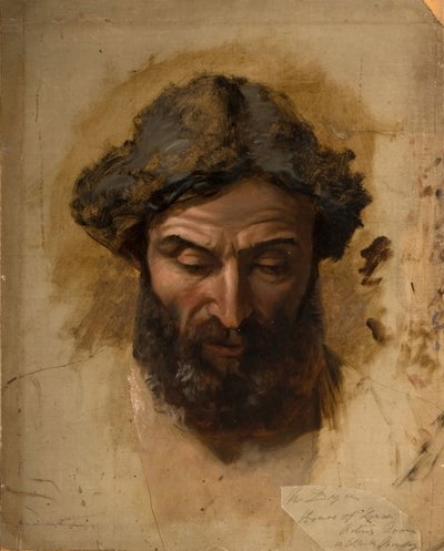 寛大さ。アーサー王は、敵対者から惜しまれながらも馬に乗ったまま..., 1850-1855. 作： William Dyce