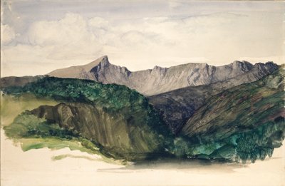 遠くの山並みの研究、1860年 作： William Dyce