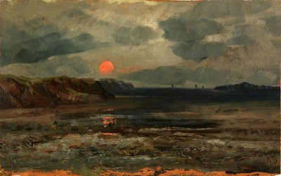 漁場の日の出--メイン州、1880年頃。 作： William E. Norton