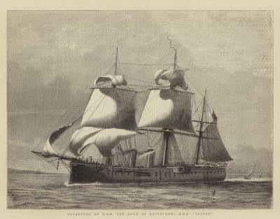 HMSスルタンエディンバラ公HRHの出発 作： William Edward Atkins