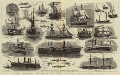 HMS Imperieuseとイギリス海軍の最新型の船舶 作： William Edward Atkins