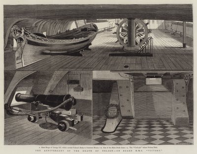 HMS Victoryに掲載されたネルソンの死の記念日 作： William Edward Atkins
