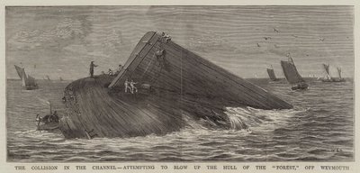 ウェイマス沖の森の船体を爆破しようとする水路での衝突 作： William Edward Atkins