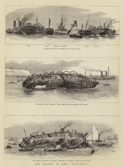 HMS Eurydiceの立ち上げ 作： William Edward Atkins