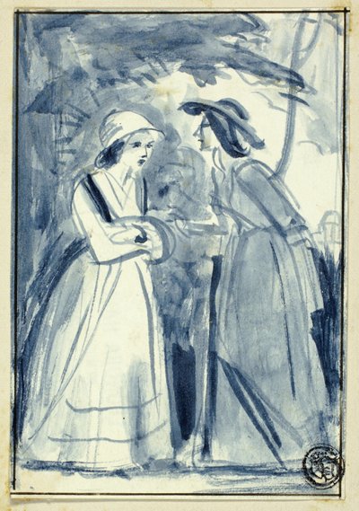 18世紀後半のドレスを着た2人の女性 作： William Edward Frost