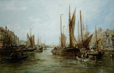 漁船のある波止場 作： William Edward Webb