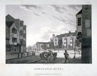 1792年、ロンドンのサザークにあるニューイントン・バッツ。                                     作： William Ellis