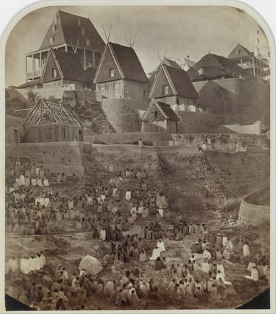 アンツァハチロア、マダガスカル、1862-65 年のビュー。 作： William Ellis