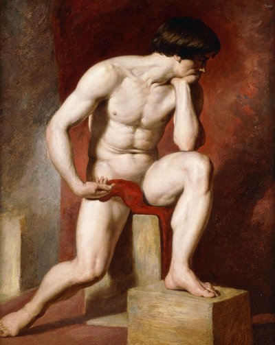 フルレングスの男性ヌード、 作： William Etty