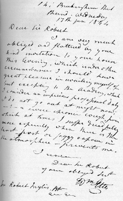 1904年1月17日、ウィリアムエティからの手紙1904 作： William Etty