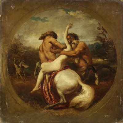 ケンタウロスとニンフ（油彩・厚紙 作： William Etty