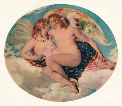 キューピッドとプシュケ、19世紀。 作： William Etty