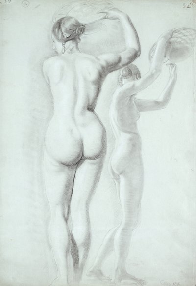 図の研究（紙に鉛筆） 作： William Etty