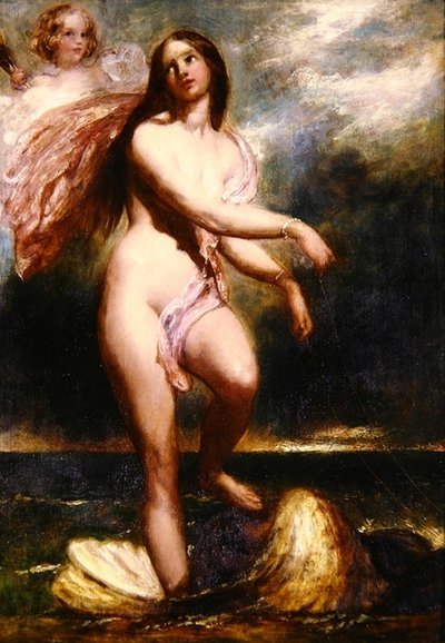 ガラテア（ミルボードに油彩） 作： William Etty