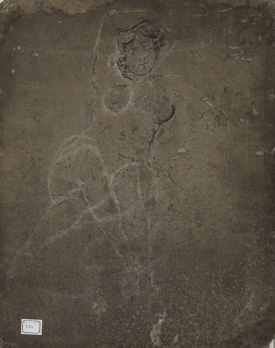 着席女性ヌード 作： William Etty