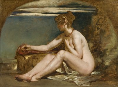 座ったままのヌード（油彩・キャンバス 作： William Etty