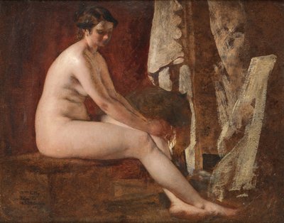 着席ヌード 作： William Etty