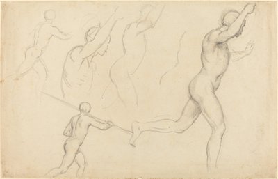 走っている男性の研究 作： William Etty