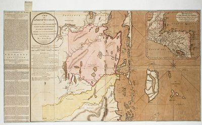 1786年7月14日にスペインと調印された条約により、ユカタンの一部またはホンジュラス湾内の東岸の一部が、原木伐採のためにイギリスに割り当てられた[sic]地図。ベイマンによる 作： William Faden