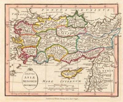 古代小アジア。 地図。 作： William Faden